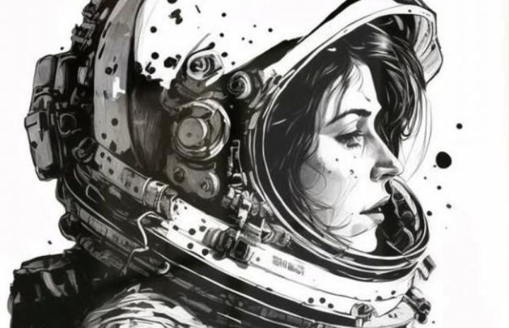 woman in space suit